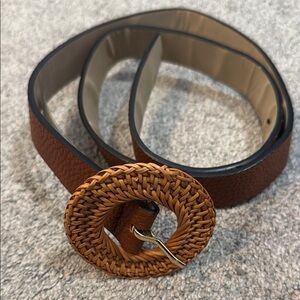Brown Woven Buckle Belt